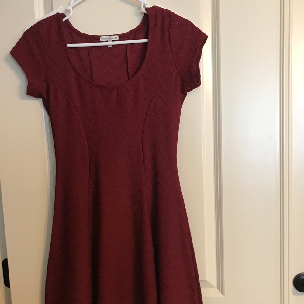Maroon scoop neck dress